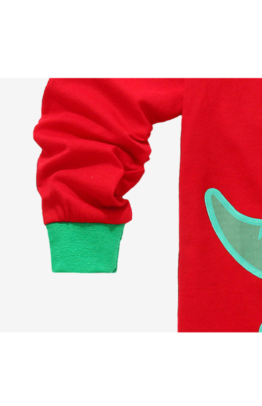 Children's Cotton Crew Neck Long Sleeve Trousers Print Christmas Suit