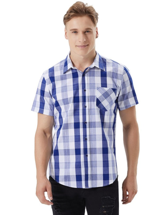 Zarmin Men's Printed Casual Short-Sleeve Shirt