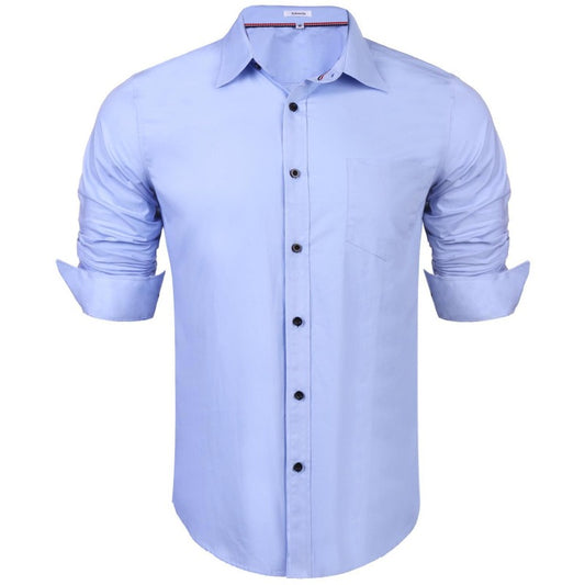 Zarmin Men's Fashion Business Formal Long Sleeve Shirts