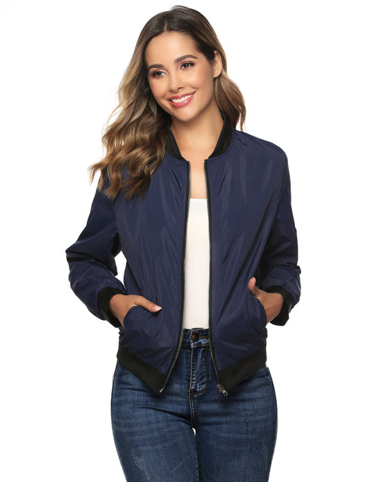 Zarmin Women's Casual Fashion Zip Jacket Jacket