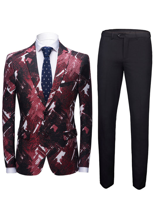 Zarmin Men's Slim Fit Business Two Piece Suit